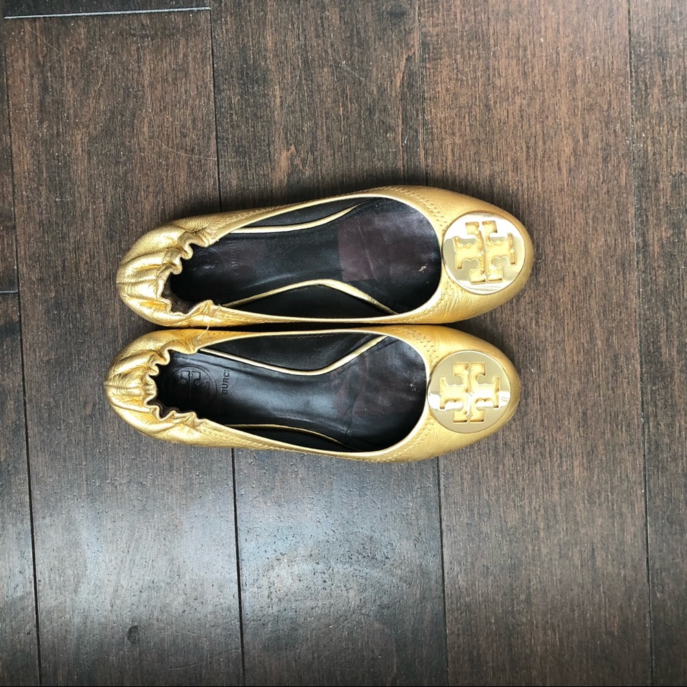 Tory Burch Reva Ballet Flats Gold